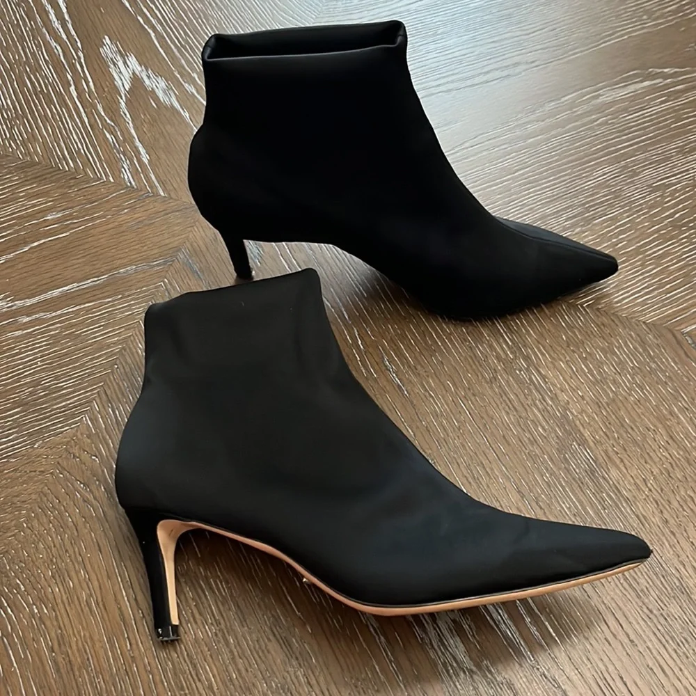 Tony Bianco black satin sock ankle bootie Size 6
